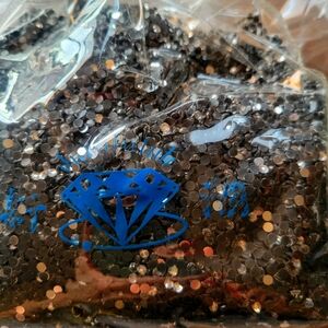 Rhinestones with Blue Diamond Logo Black